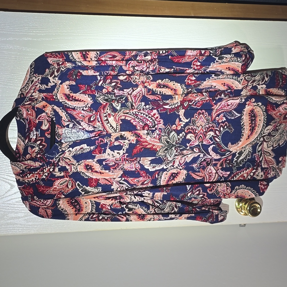 Kim Rogers XL elbow sleeve paisley top